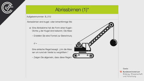 Abrissbirnen 7a [Formel aufstellen]